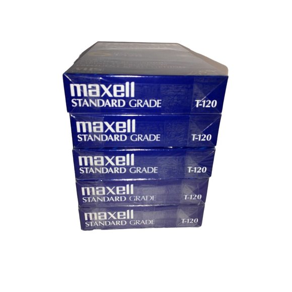 Lot of 5 Maxell T-120 Standard Grade 6 Hour Blank VHS VCR Video Tapes NEW Sealed - Picture 5 of 7